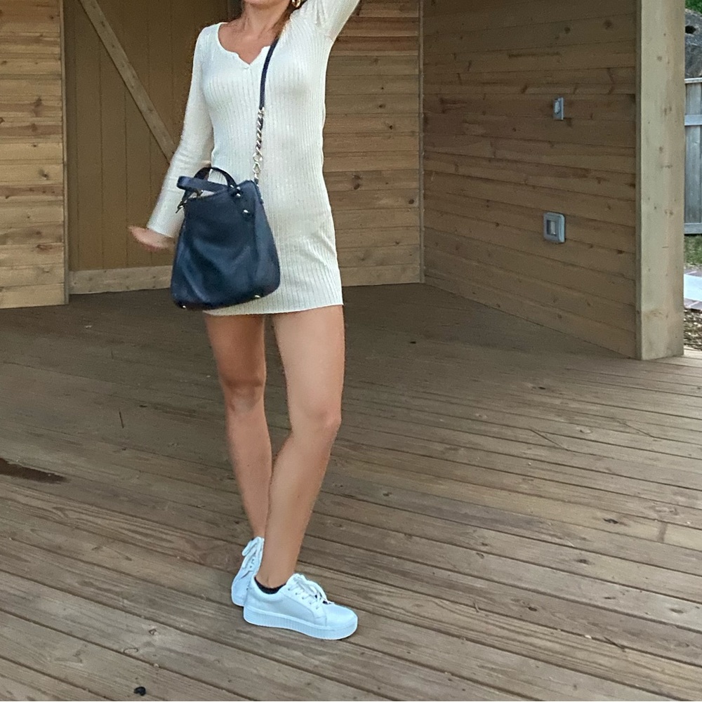 Princess Polly Beige Long Sleeve Fitted mini dress